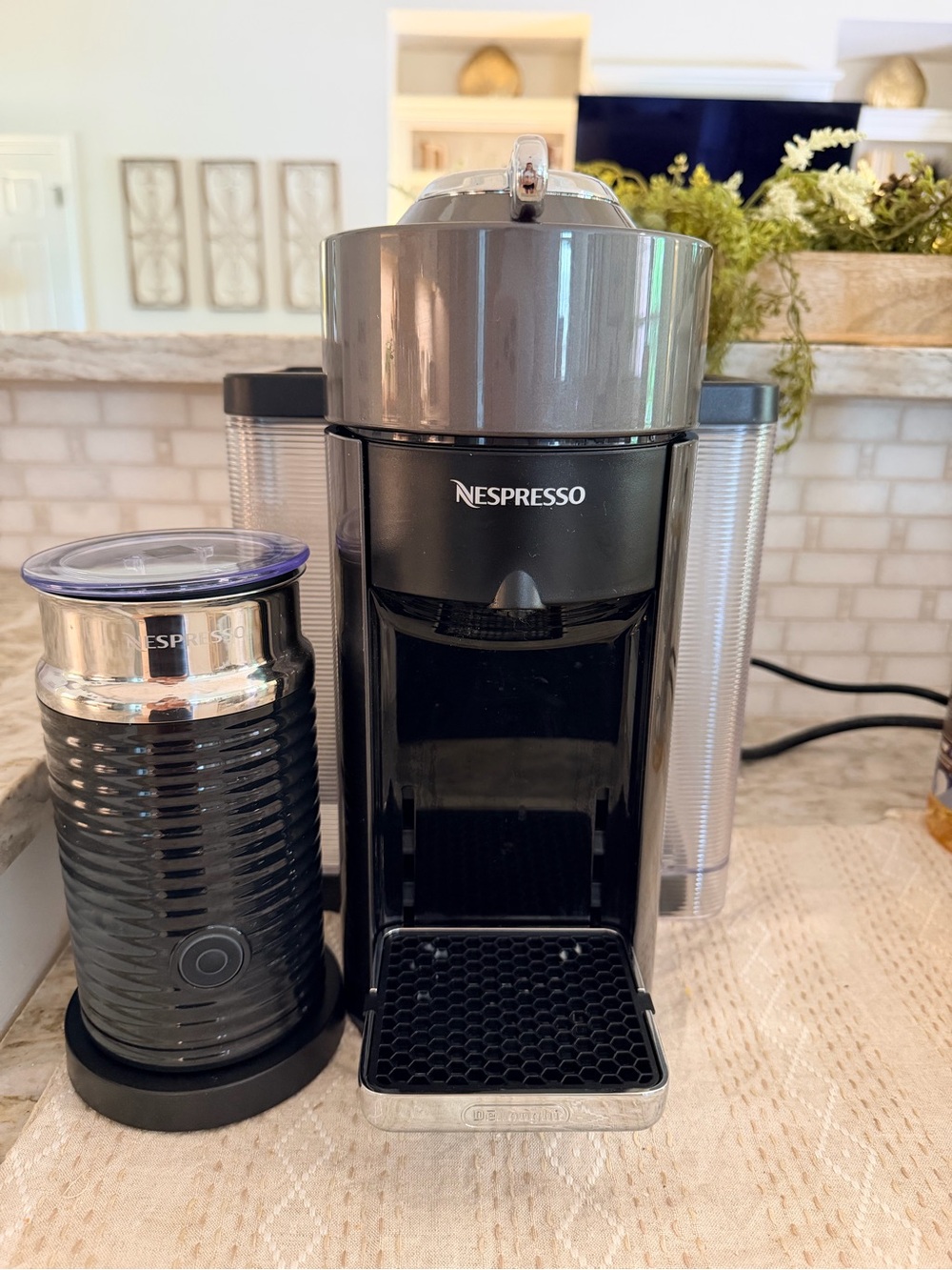 Nespresso Coffee Machine with Milk Frother - Black & Silver